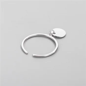 Sodrov S925 sidabro žiedas moterų Japonų stiliaus paprasta apvali anga žiedas žiedas tendencija diską vieno žiedo Dydis reguliuojamas