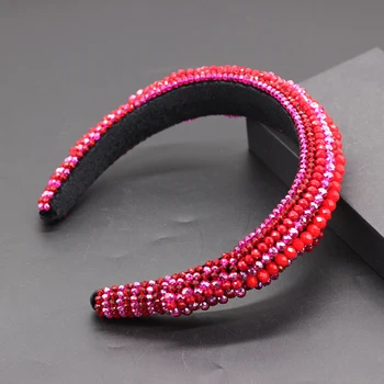 Raudonos spalvos mažų grūdų kristalų siuvimo lankelis Naujas Baroko mados temperamentas šokių lankelis ranka prisiūta crystal red lankelis 700