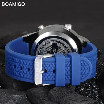 Vyrų Sporto Laikrodžiai BOAMIGO prekės ženklo Mados Kvarciniai Laikrodžiai Analoginis Skaitmeninis Žiūrėti Vyrų Gumos LED Vandeniui Laikrodžius reloj hombre