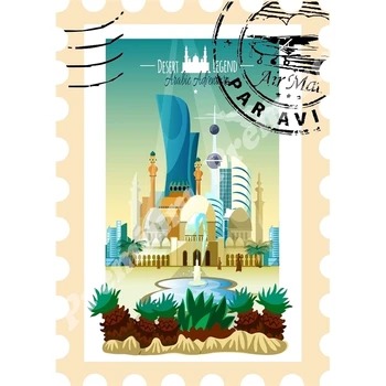 Jungtinių Arabų Emyratų vinilo suvenyrų magnetas turizmo plakatas