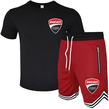 Nauji vyriški kostiumas trumpomis rankovėmis skaitmeninis spausdinimas Ducati logotipas trumpas rankovės atsitiktinis mados Harajuku aukštos kokybės vyriški trumpomis rankovėmis +