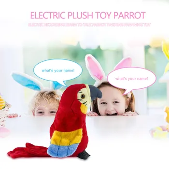 Elektros Papūga Įdaryti Pliušas Žaislai Vaikams Mielas Kalbėti Garso Papūga Mosuoja Sparnais Elektroninių Mini Imituojamas Žaislų Rinkiniai