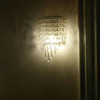 Europos rūmuose klasikinės sienų apšvietimo lempos, LED neprivaloma prabangūs dekoratyviniai su stiklo aukso krištolo sienos šviesos rungtynių montavimo