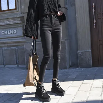 Derliaus Kutas Plonas nėrinių džinsai Skinny black Mama Džinsai Moterims seksualus Aukšto Juosmens džinsinio audinio Kelnės 3xl Plius Dydžio kelnės Streetwear
