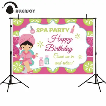 Allenjoy fotografijos fonas spa dieną šalies gimtadieniu, merginos, reklama vaikams apdailos photocall nuotrauka fone photozone