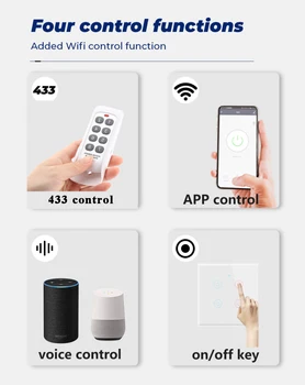 Tuya WiFi Smart Touch Jungiklis RF Valdytojas 1/2/3/4 Gauja Protingo Namo Sienos Jungiklis, Alexa, Google Namų Balsu Smart Gyvenimo APP