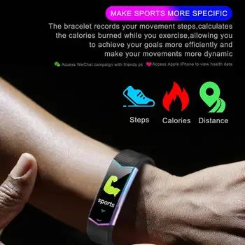 Smart Apyrankę Fitness Tracker Kraujo Spaudimas, Širdies Ritmo Monitorius Apyrankė Su Pedometer Smart Sporto Grupė Vyrų Moterų Intelli