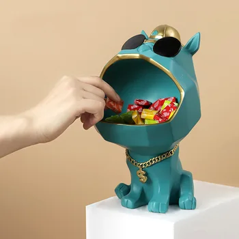 Kietas šuo Statulėlės didelė burna šunų laikymo dėžutė namų dekoravimo, dekoratyvinių dervos meno skulptūra figūrėlės namų dekoro, dekoratyvinis dovanų