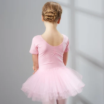 Šukuotos Medvilnės Baleto Suknelė Šokių Suknelė Tutu Suknelė Mergaitėms, Vaikams, Vaikų Aukštos Kokybės trumpomis Rankovėmis, Tiulio Šokių Drabužiai