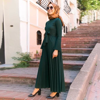 Ramadanas Eid Mubarakas Plisuotos Abaja Hijab Musulmonų Caftan Dress Dubajus Kaftan Turkijos Suknelės Islamo Drabužių Abayas Moterų Islamas