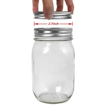 12PC 70mm Mason Jar Dangteliai Nerūdijančio Plieno Endoprotezų Sandarų Dangtelį Daisy Jar Konservų Dangtelis Dangtelis Gėrimų Butelių kamšteliai Su Šiaudų Skylę