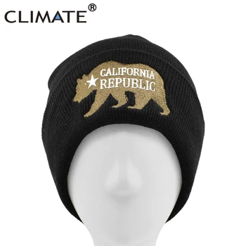 KLIMATO Kalifornijos Lokys Žiemos Kepuraitė Kalifornijos Respublikos Skrybėlę Vyrai Moterys Juokinga Šiltą Kepurę Bžūp Žiemos Šiltos Kepurės Kalifornijos Lokys
