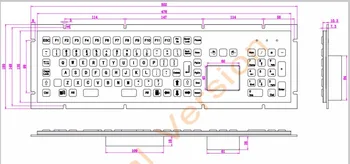 Mechaninė USB Metalo Pramonės Klaviatūra Su Touchpad 103 raktų, padidinto atsparumo Klaviatūros Nerūdijančio Plieno USB kioskas Klaviatūra