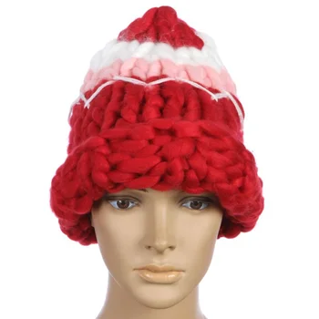 Naujas korėjos Mezgimo Vilnonių Kepurės Moteris Dulkintis Linija Šiltas Žiemą Kepurės Prekės Skullies Beanies Trijų Spalvų Siūlėmis skrybėlę, rankų darbas