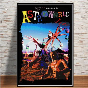 Scott Travis Astroworld Rodeo DIENŲ Repo Muzikos Albumą Star Plakatą, Spaudinių, Meno Drobė, Tapyba Sienos Nuotrauka Namų Dekoro quadro cuadros