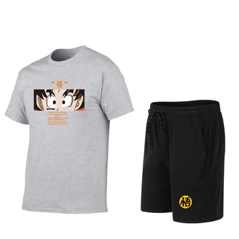 Sekti pavyzdžiu vyrų kostiumas palaidinukė + kelnės vasaros medvilnės O-kaklo marškinėliai šortai dviejų dalių anime Animel atsitiktinis sportinę aprangą
