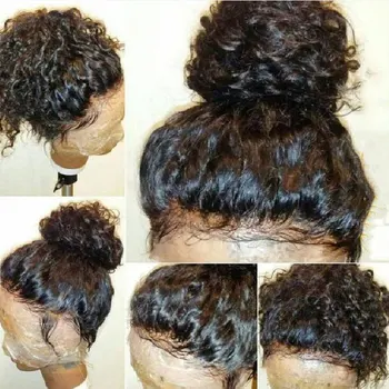 Eva Plaukų 360 Nėrinių Priekinės Perukas Juoda Moterų Garbanotas Nėriniai Priekiniai Žmogaus Plaukų Perukai Prieš Nupeštos Su Kūdikio Plaukų Brazilijos Remy plaukų