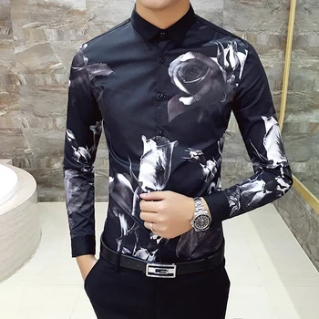 Nauji vyriški asmenybės mados atspausdinta marškinėliai, vyriški atsitiktinis ilgomis rankovėmis marškinėliai, stora atsitiktinis 3D atspausdintas marškinėliai vyrams juoda balta 4XL