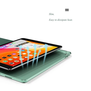 Funda iPad Oro 10.5 colio 2019 Atveju PU Odos Trifold Stovas + KOMPIUTERIO Kietąjį apačioje su minkštais kraštais Smart Cover For iPad 3 ORO Atveju