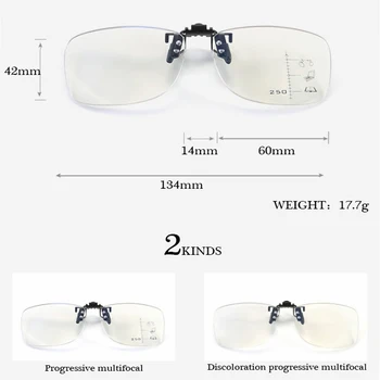 VCKA Photochromic progressive multi-dėmesio, kiek netoli dvejopo naudojimo skaitymo Akiniai Pusė-rėmelis smart zoom, anti-blue akiniai skaitymui įrašą