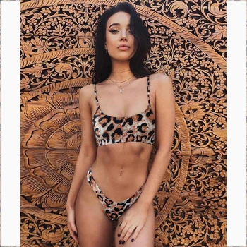 Gali Brazilijos Seksualus Bikini Mujer 2020 M. Maudymosi Kostiumą, Leopardas Bikini aukšto juosmens maudymosi kostiumėlį moterų paplūdimio Rankšluosčiai Moterų Biquini