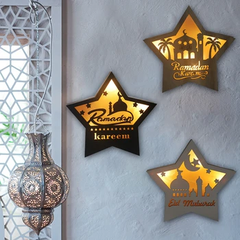 Zerolife Eid Murak Papuošalai Tuščiavidurės Sienos Kabo Naktį Šviesos Eid Al-Fitr Tiekimo Musulmonų Ramadano Islamo Religinių Stiliaus Dekoro