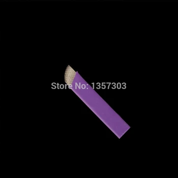 50pcs Super sharp 0.18 Tatuiruotė Adatos, Priedai, permanentinis Makiažas Sterilizuotas Violetinė 18pins Microblading Blade Antakių Lūpų-B5