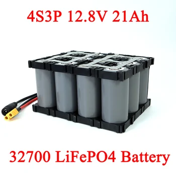 4S3P 12.8 V 21Ah 32700 Lifepo4 Baterija su 4S 20A Didžiausias 60A Subalansuotas BMS Elektros Valtis Nepertraukiamo Maitinimo šaltinis 12V