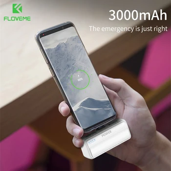FLOVEME 3000mAH Kišenėje Mini Galios Banko Xiaomi Mi Nešiojamų Išorės Baterijos Kroviklis, skirtas 