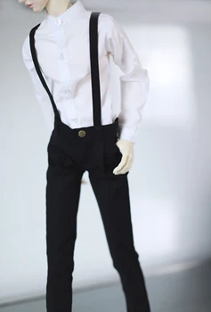 BJD doll drabužius rungtynės su 1/3 1/4 MSD SSDF juodos ir baltos spalvos pieštuku kelnės kelnės (nuimamas dirželiai) lėlės priedai