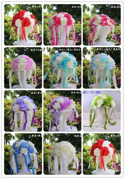 Karšto pardavimo 23 galvos Juostelės Kelių Švino Gėlių Vestuvių romos skiltyje dirbtinio šilko gėlių, vestuvių dekoravimas rekvizitai 10 spalvų LYH003