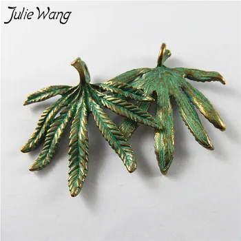 Julie Wang 10VNT Lydinio Antikvariniai Bronzos, Geležies Medžių Lapai Pakabukai Pakabukas Apyrankės Karoliai, Papuošalai Priėmimo Derliaus Metalo Priedų