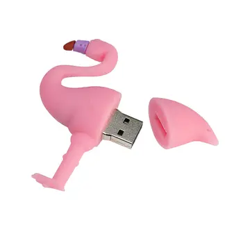 Flamingo USB Flash Drive 64GB 32GB 16GB 8GB 4GB Originali Animacinių filmų Rožinis Paukštis, U Disko Mielas Atmintinę Pendrive Usb Raktą Rašiklį Ratai