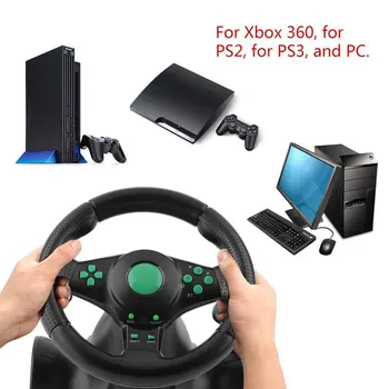 Lenktynių Žaidimas Vairas XBOX 360 PS2 PS3 Kompiuterio USB Automobilinis Vairas 180 Laipsnių Sukimosi Vibracijos su Pedalais