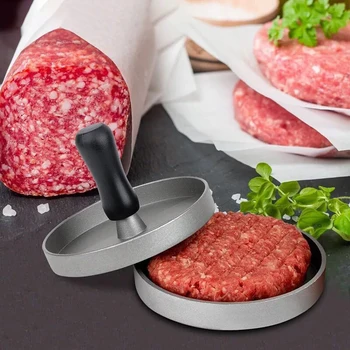 Mėsainiai priėmimo įrankis Mėsos spaudimo įrankių Apvalios Formos Hamburger Paspauskite Aliuminio Lydinio Kiaulienos Grill Jautienos Mėsainiai Paspauskite Patty Maker Pelėsių