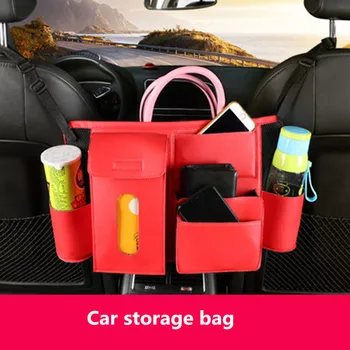 Automobilių sėdynės viduryje skirtumas ju saugojimo krepšys oda backseat spragas kabo maišelis knygos krepšiai audinių dėžutės, vandens buteliai akių kišenėje organizatoriai