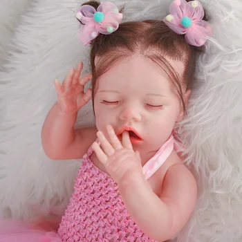 Hoomai Visą Silikono Kūno Reborn Baby Doll Žaislas Mergina Vinilo Naujagimių Princesė Bebe Žaislo Pridedamame