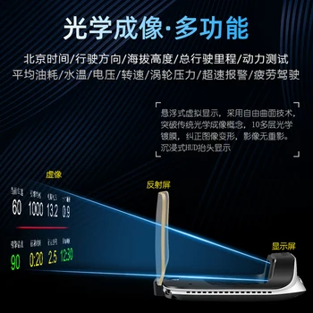 XUNMA C3 Veidrodis HUD 2020 Naujas OBD2+GPS Dual Mode OBD2 Head Up Display GPS HUD Skaitmeninis MPH KMH Spidometras Vandens ir Tepalo Temp RPM