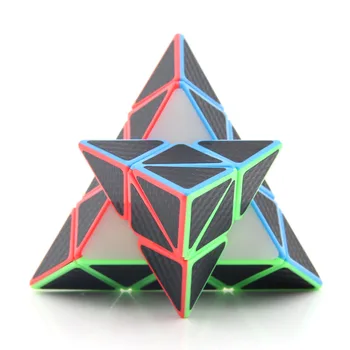 Moyu Mofangjiaoshi Piramidės Magic Cube Analog Anglies Pluošto Lipdukai Greitis Kubeliai Profesinės Įspūdį Piramidės, Kubai Žaislas Trikampis