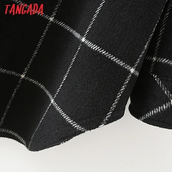 Tangada Moterų Šiltas Storas Juodas Pledas Vilnoniai Paltai Striukės kišenę Laisvus 2020 Ponios Elegantiška Rudens ir Žiemos paltai 2M123