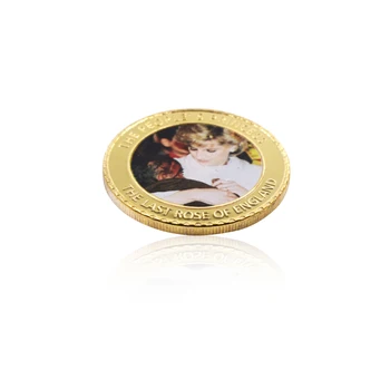 24k Aukso Monetos Princesė Diana 20-metį Metalo Monetų Aukso Folija Iššūkis Monetos Kalėdinių Dovanų Kolekcijas