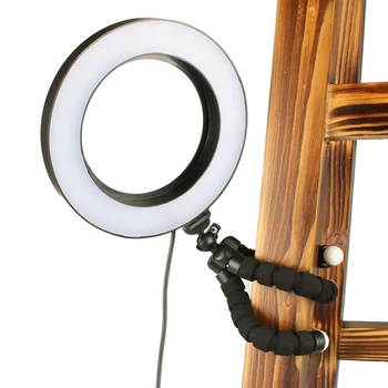Pritemdomi LED Šviesos Žiedas Mini Lanksčia Kempine Aštuonkojai Trikojis Stovas, skirtas Išmanusis Fotoaparatas 