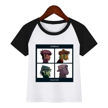 Vaikams Naujų Animacinių filmų, Mados Gorillaz Roko grupės Spausdinimo Vaikų marškinėliai Kūdikiams, Vaikams, Juokinga, Drabužiai Vaikams, Vasaros T-shirt