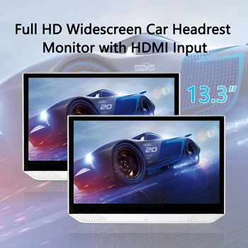 Pagalvėlės ekranas Ekranas Android 9.0 12V HDMI Automobilių TV Player 13.3 colių Jutiklinis Ekranas,, BT, 