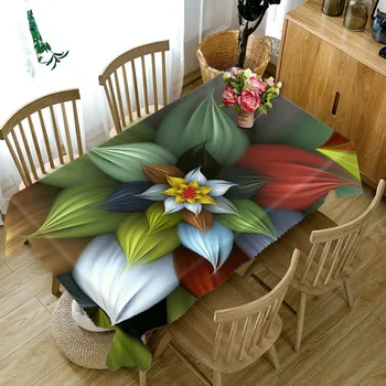 Gėlės staltiesė Cofffee Valgomasis Vandeniui 3D stačiakampio formos staltiesė šalies Apskritojo stalo medžiaga individualų dydžio Pagalvėlė padengti