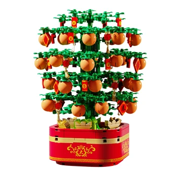 2020 Naujas Kinų naujieji Metai Apelsinų Medis Pavasario Šventė Kalėdų Rinkiniai Kūrėjas SS Modelis Statybiniai Blokai, Plytos, Žaislų, Dovanų