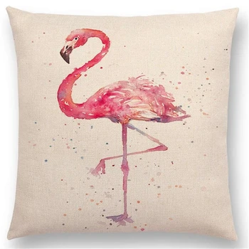 Akvarelė Gyvūnų Pagalvėlė Padengti Flamingo Drugelis Boružė Wren Atspausdintas Užvalkalas Sofa Mesti Užvalkalas