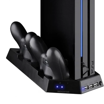 Už PS4 All-In-One Aušinimo Stotis Vertikalus Stovas su 2 Valdytojas Įkrovimo Dokas 