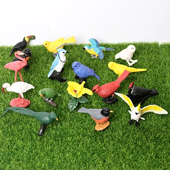 Modeliavimo Rankomis Dažyti egzotinių paukščių, Gyvūnų modelio Duomenys Statulėlės Žaislai Volunginiai Robin Snieguotas Pelėda Švietimo Žaislas Tortas Toppers