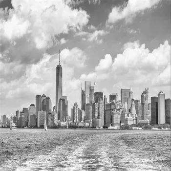 Centro Manhetene Miesto Saulėlydžio, Kaip Matyti Iš Ellis Island Panoraminis Vaizdas, 3D Foto Tapetai Užsakymą 3D Sienų Dokumentai Namų Dekoro